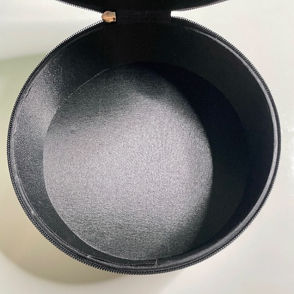 Lanvin Paris Black Faux Leather Round Circular Empty Storage Gift Box - Picture 8 of 12